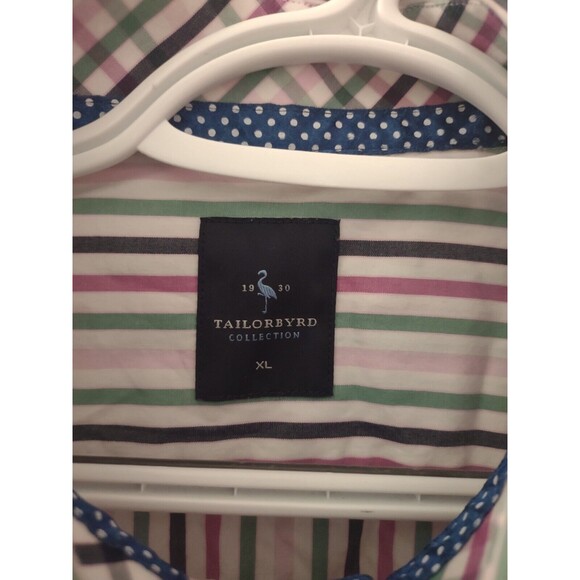 Tailorbyrd Collection Dress Shirt Mens XL Long Sleeve Striped Classic Button Up - Picture 5 of 11